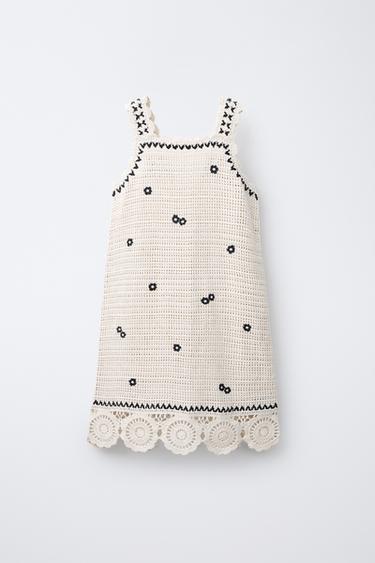 FLORAL KNIT DRESS - Ecru by Zara