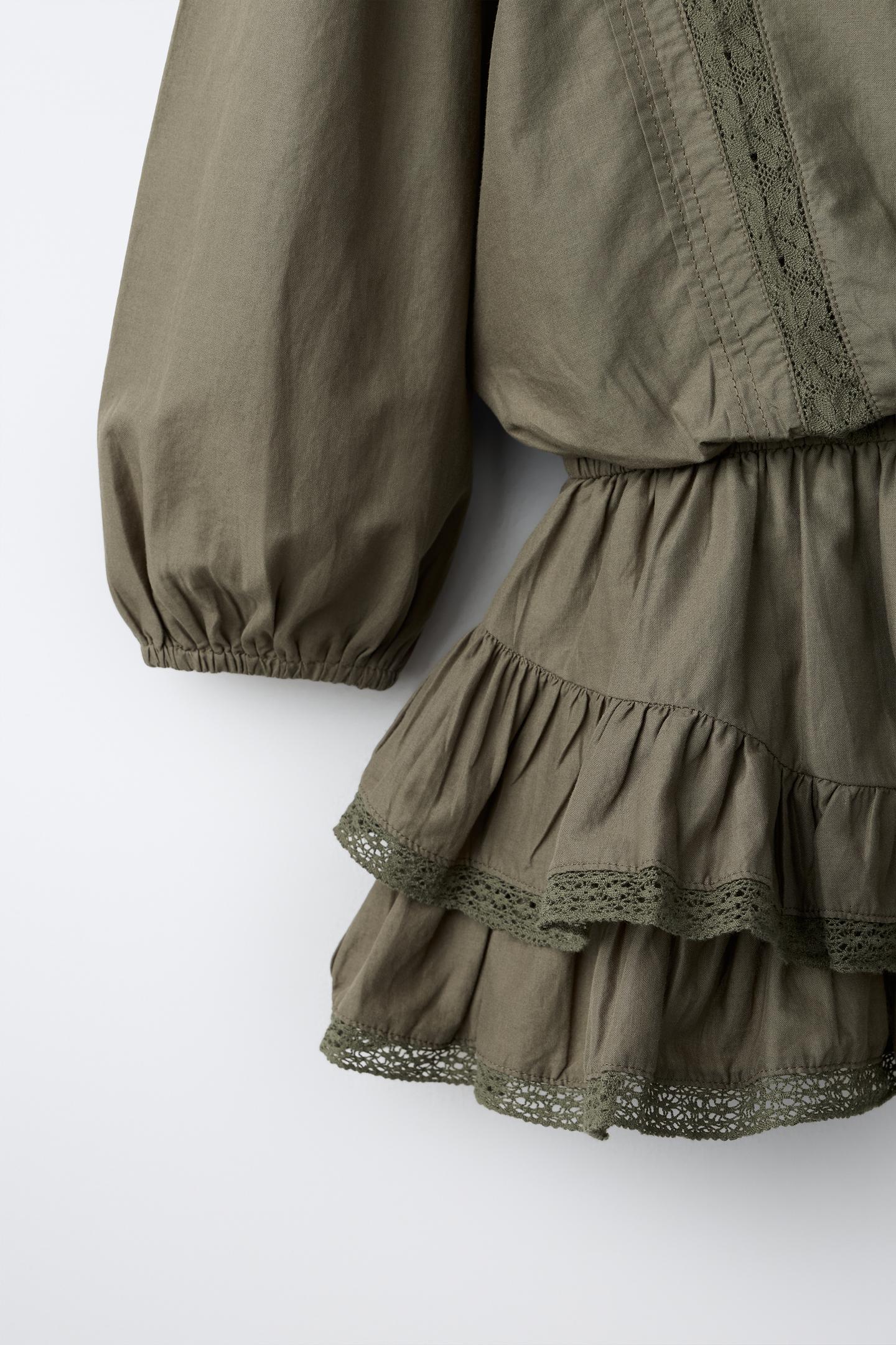 Детское платье Zara Lace Boho, цвет: Хаки — фото 4
