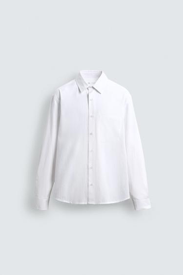 CHEMISE EFFET FROISSÉ - Blanc de Zara