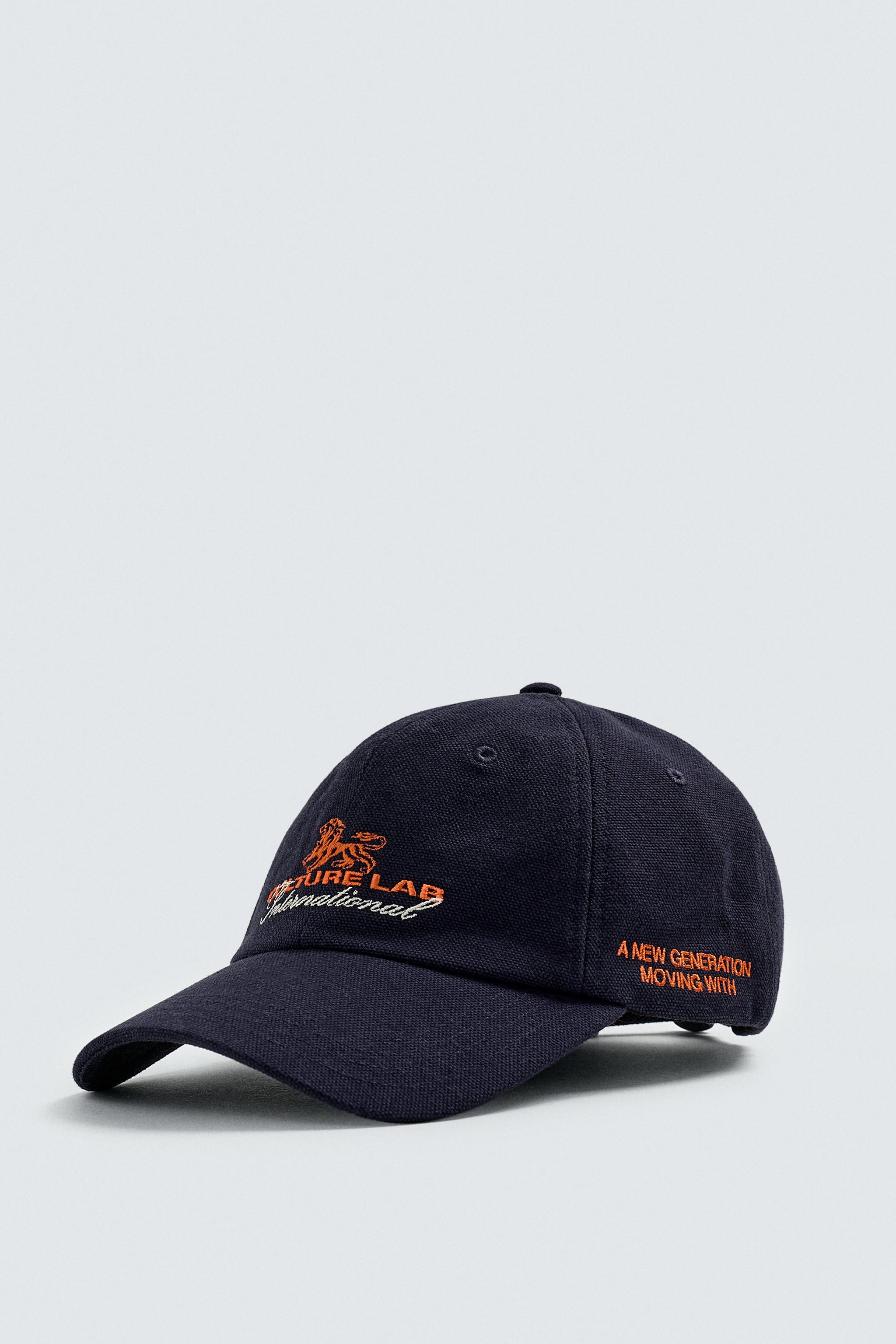 EMBROIDERED SLOGAN CAP - Navy blue | ZARA Spain
