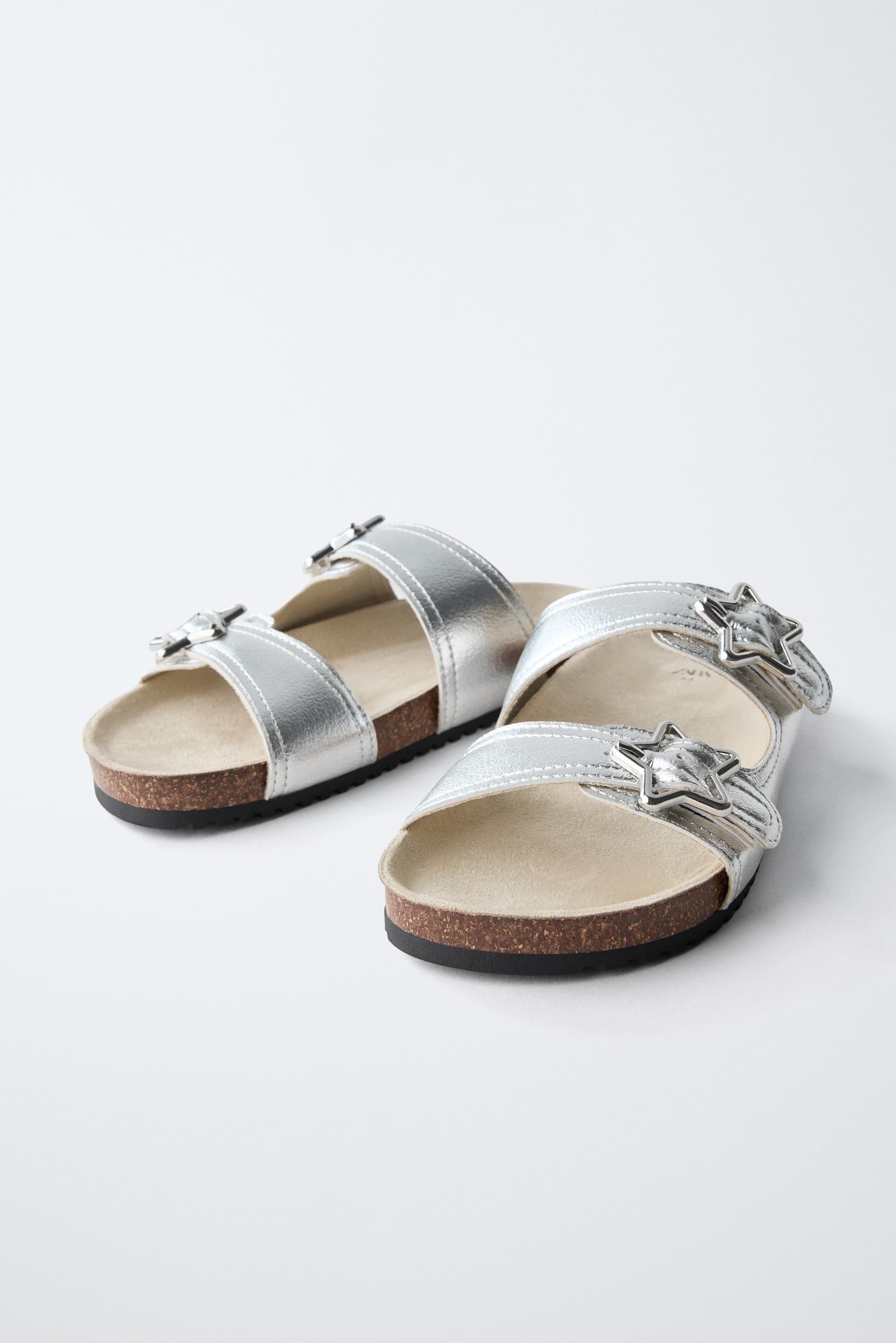 Детские сандалии Zara METALLIC BUCKLE SANDALS — фото 3