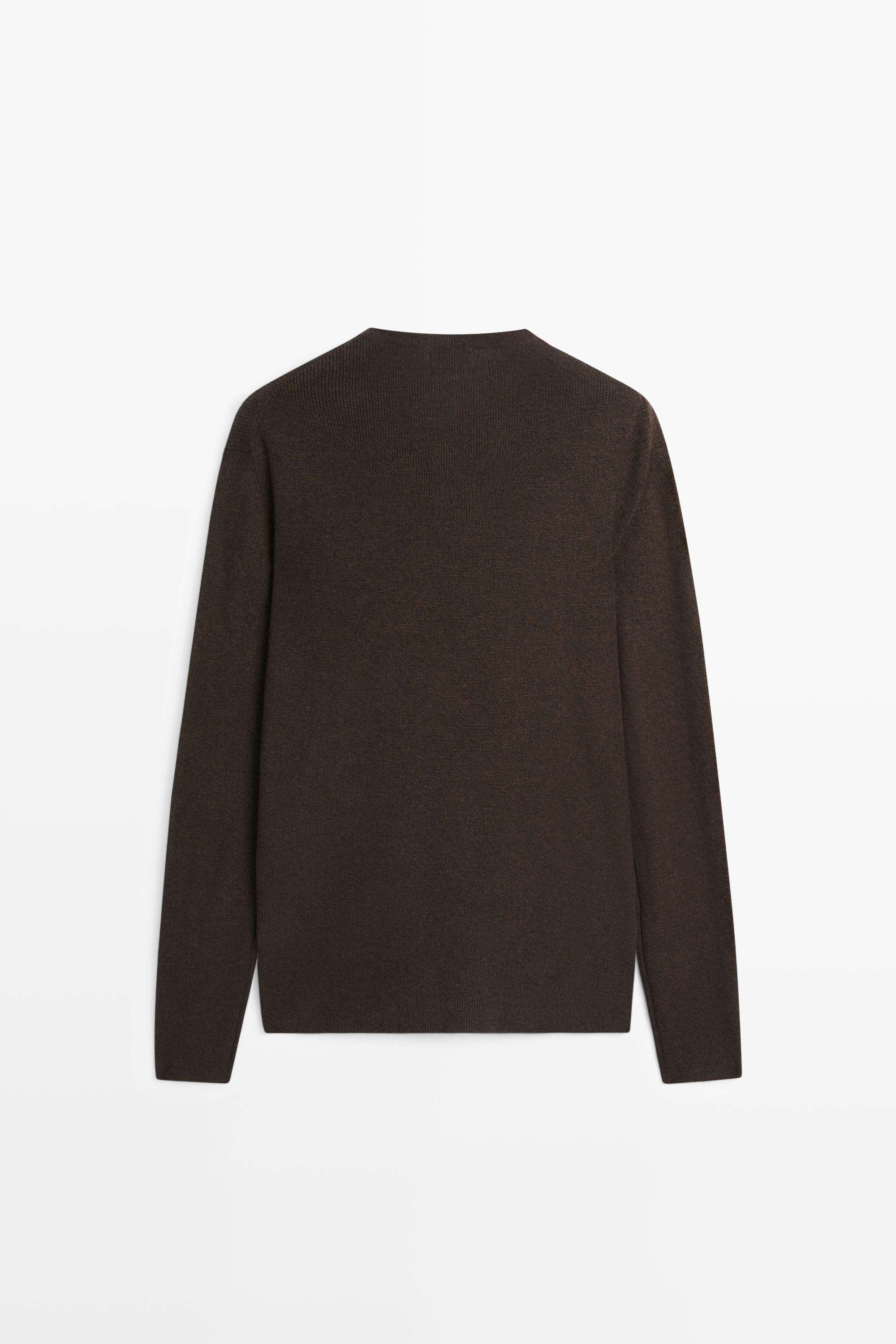 Pull col rond mouliné en pur coton