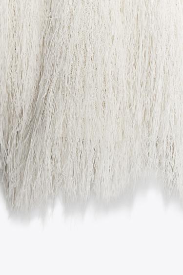 FRINGED CROP TOP - Ecru by Zara - Image 8