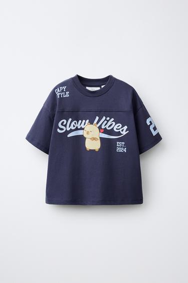 CAPIBARA CAPYFUN © PRINT T-SHIRT - Navy blue by Zara