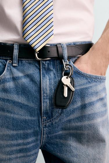 LEATHER KEY RING - Black by Zara - Image 0