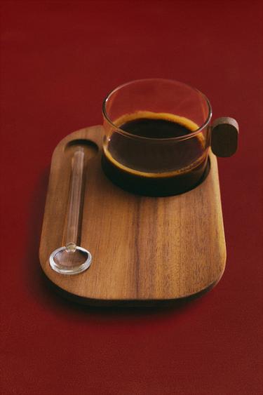 BOROSILICATE MUG WITH TRAY - Transparent by Zara