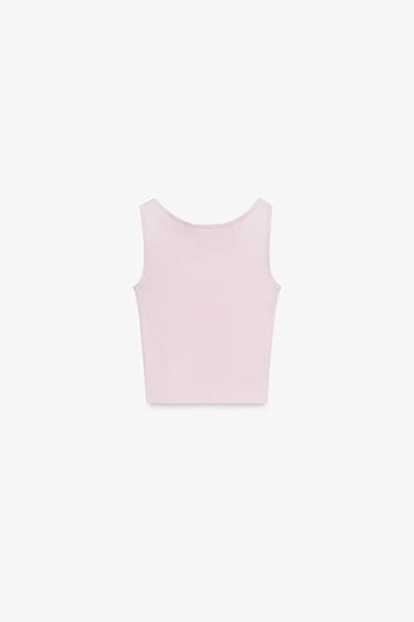 TOP WITH SQUARE NECKLINE - Pink by Zara - Image 7