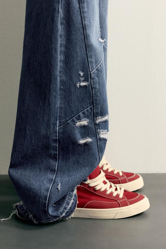 ZAPATILLA TEJIDO - Rojo de Zara - Imagen 0