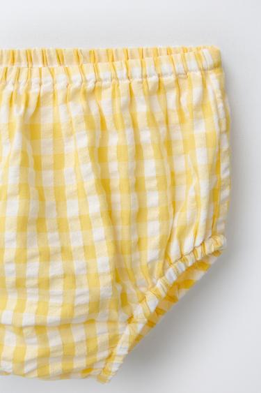 FLORAL GINGHAM DRESS AND KNICKERS - Yellow by Zara - Image 3