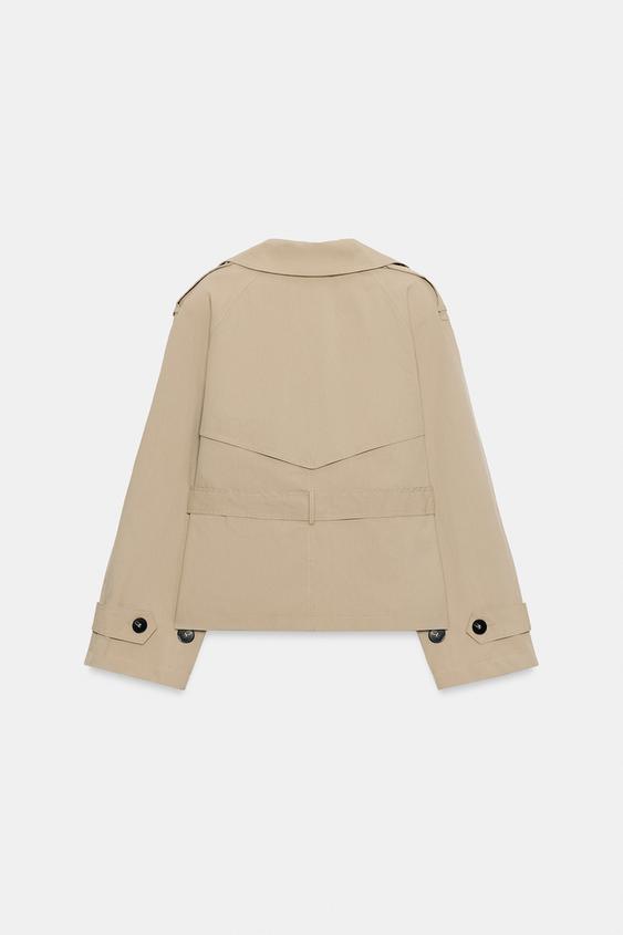 BLOUSON TRENCH COURT AVEC ÉPAULETTES ET CEINTURE - Camel clair de Zara - Image 5