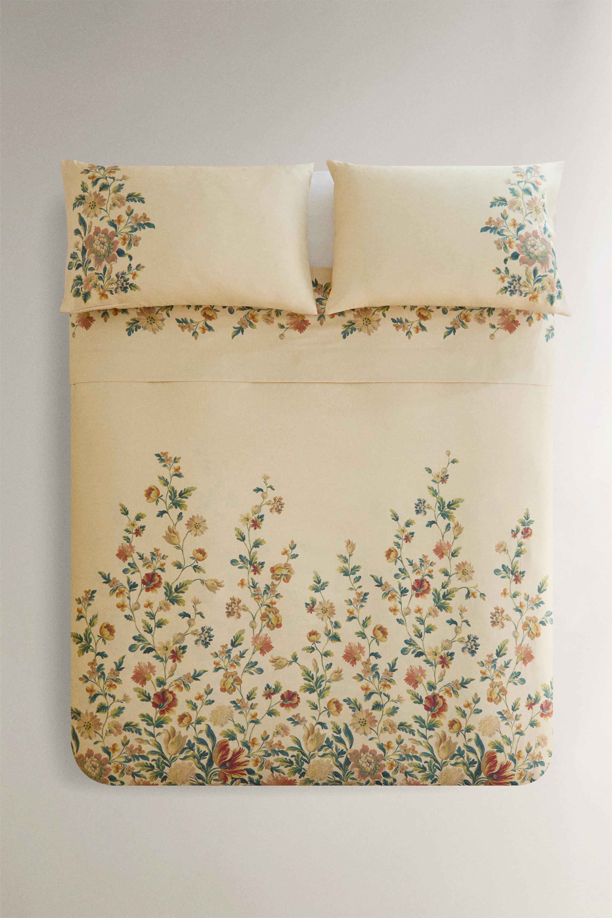 FLORAL PRINT SATEEN DUVET COVER