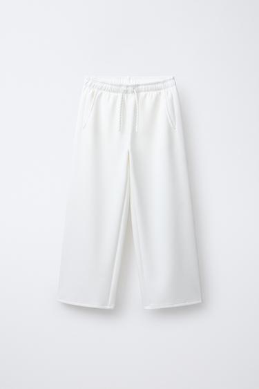 WIDE-LEG TROUSERS WITH MODAL - Ecru by Zara - Image 0