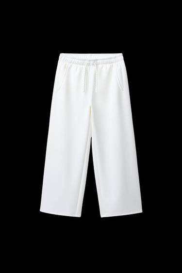 WIDE-LEG TROUSERS WITH MODAL - Ecru by Zara