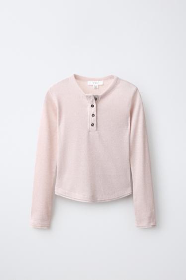 HENLEY T-SHIRT — Dusty pink 1