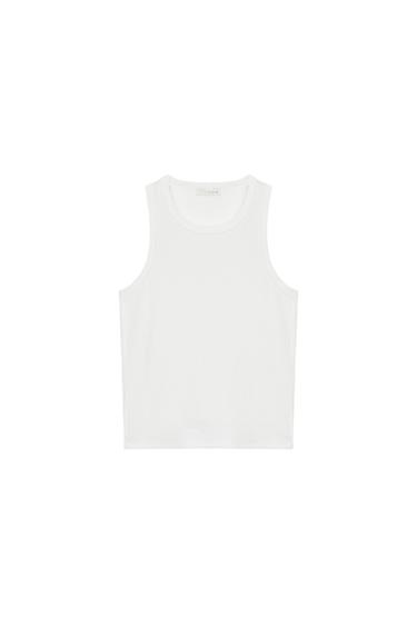 RIBBED SLEEVELESS TOP - Oyster-white by Zara