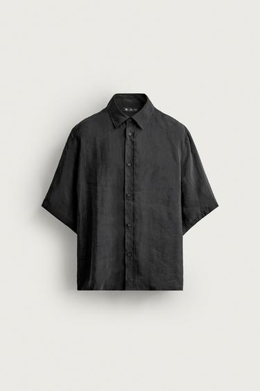 FLUID BOXY FIT SHIRT — Gray 1