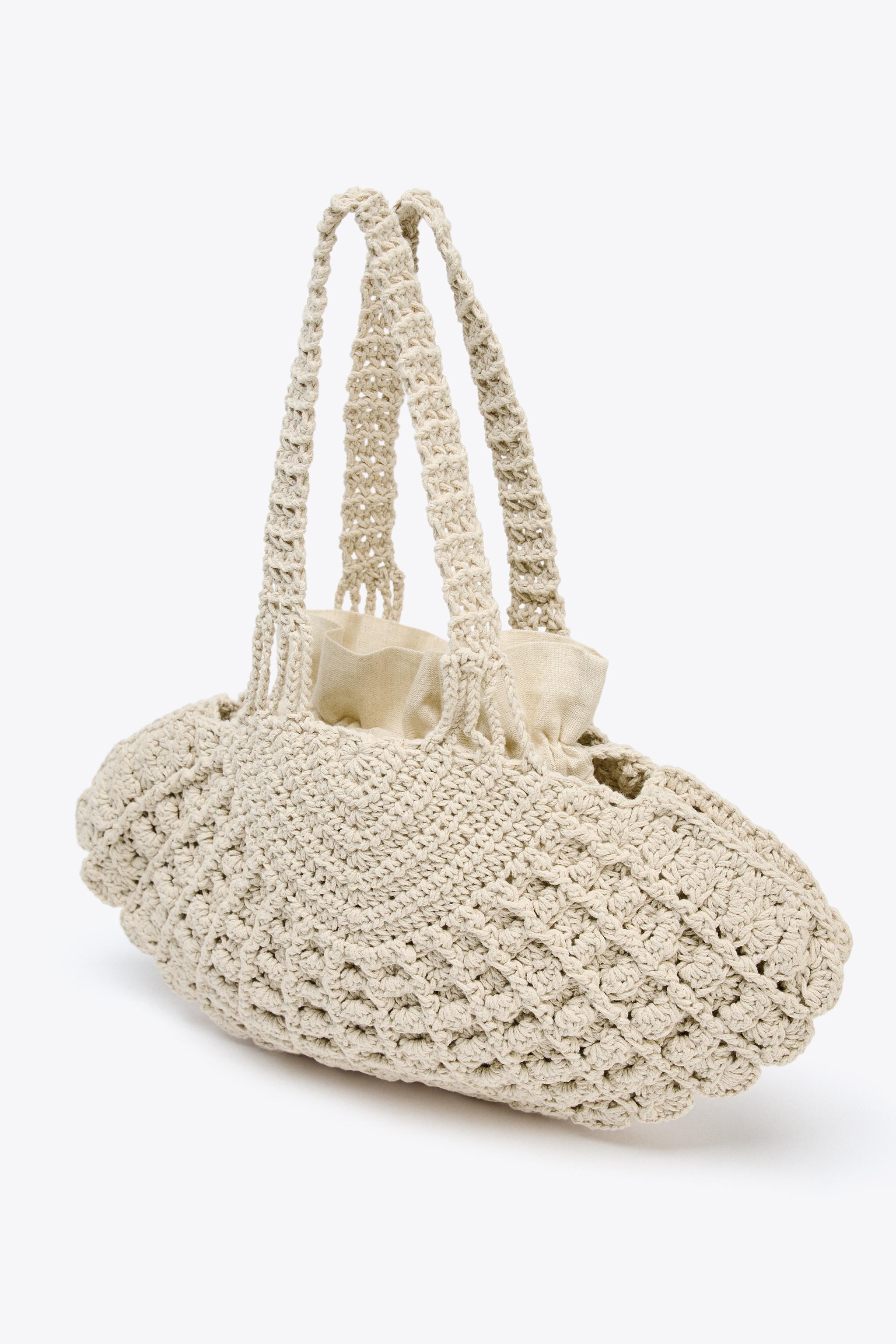 ☆ドイツ発*ZARA*新作*クロシェシェルバッグ/LIGHT BEIGE☆ クロシェ編みシェルバッグ - ライトベージュ | ZARA Japan / 日本