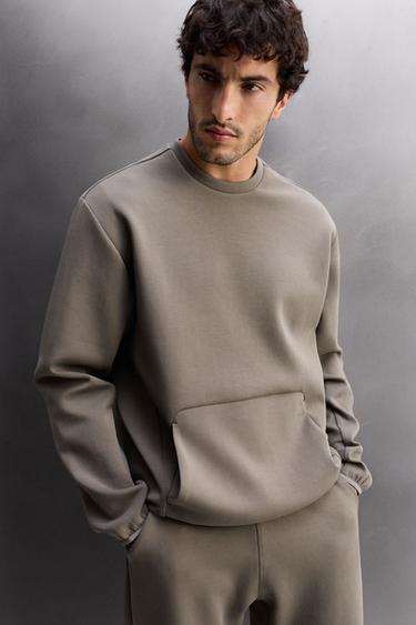 TECHNICAL CREW NECK SWEATSHIRT - Sand by Zara - Image 6