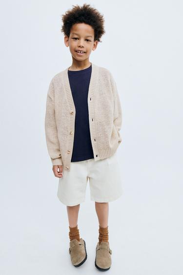 STORIESZ - DENIM BERMUDA SHORTS WITH DARTS, COTTON AND LINEN BLEND - Ecru by Zara