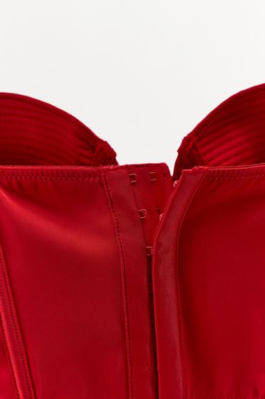 TOP CORSET À ARMATURES ET COUTURES ÉDITION LIMITÉE - Rouge de Zara - Image 6