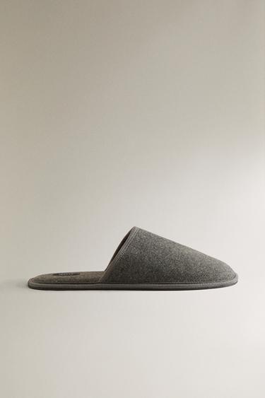 Zara WARM FABRIC SLIPPERS - Dark Gray - Image 0