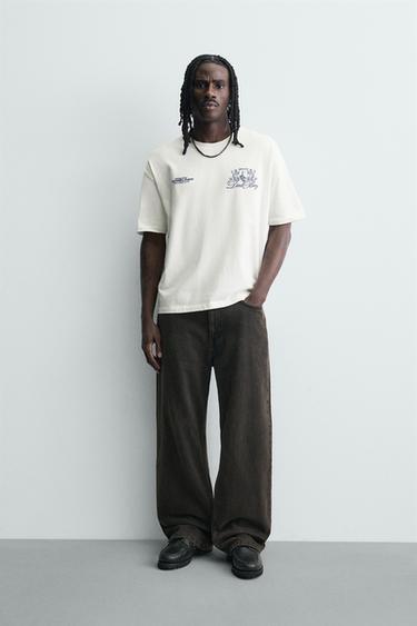 CAMISETA ESTAMPADOS COMBINADOS - Blanco roto de Zara - Imagen 0