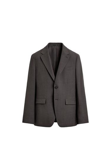 TEXTURED SUIT BLAZER - Brown by Zara