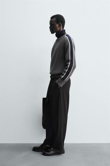 COLOUR BLOCK STRIPED SWEATER - Grey by Zara - Image 3