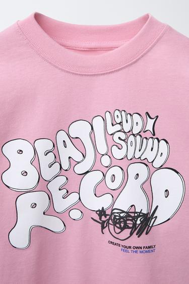 T-SHIRT TEXTE GRAFFITI - Rose de Zara - Image 2