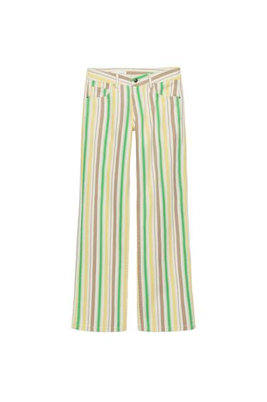 TRF LOW-RISE STRIPED WIDE-LEG JEANS - striped by Zara