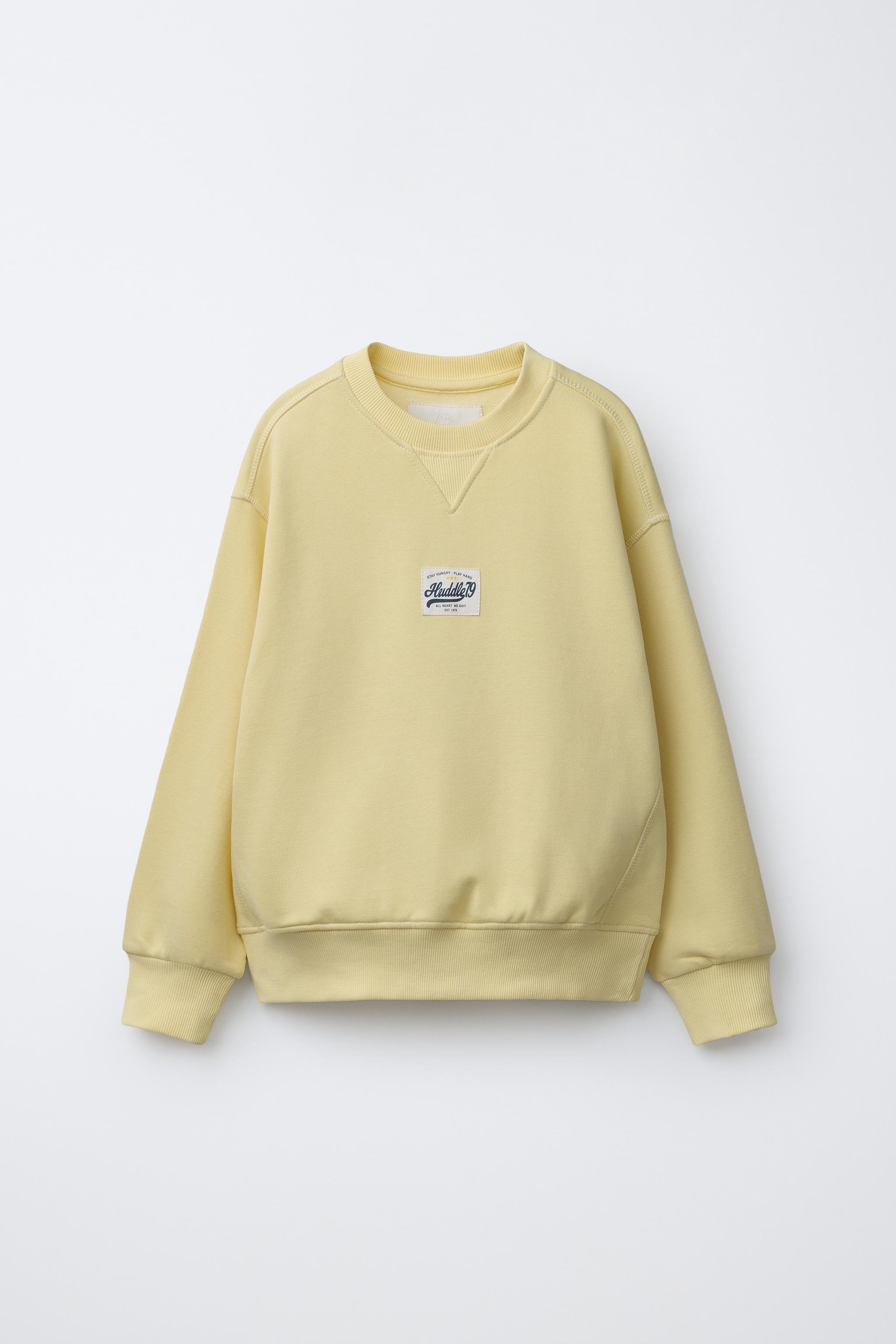 SPORTY SWEATSHIRT WITH SLOGAN - Yellow | ZARA Turkey