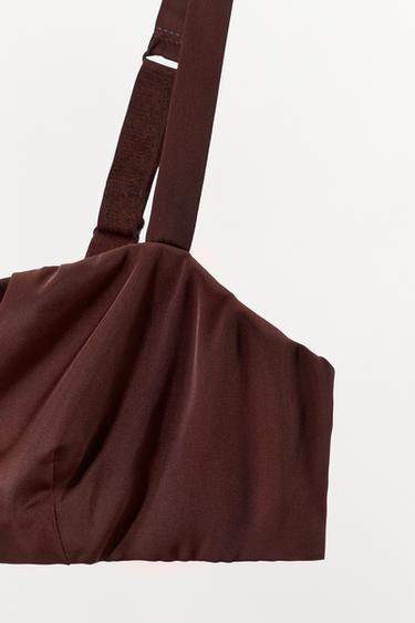 BRALETTE BANDEAU SATINÉ - Grenat de Zara - Image 5