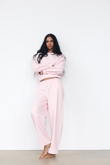 CARROT FIT PLUSH TROUSERS - Pastel pink by Zara - Image 0