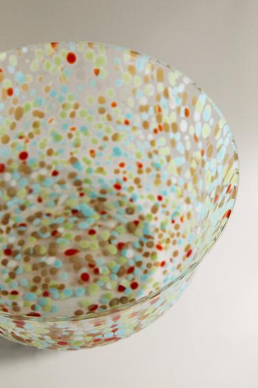 BOL VERRE TACHES MULTICOLORES - Vert bleu de Zara - Image 2