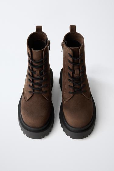 TRACK ANKLE BOOTS - Brown by Zara - Image 3
