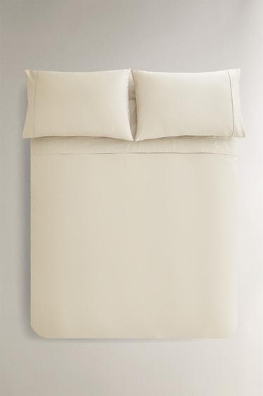 Zara PERCALE COTTON DUVET COVER (300 THREAD COUNT) - Ecru