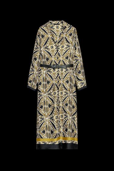 GEMUSTERTES KLEID MIT GÜRTEL - Bunt von Zara - Bild 0