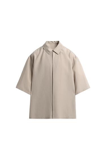 CAMISA FLUIDA RELAXED FIT - Beige claro de Zara