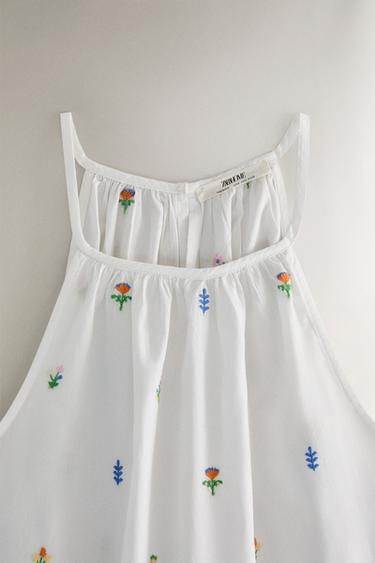 CHEMISE DE NUIT COTON MINIFLEUR - Blanc de Zara - Image 1