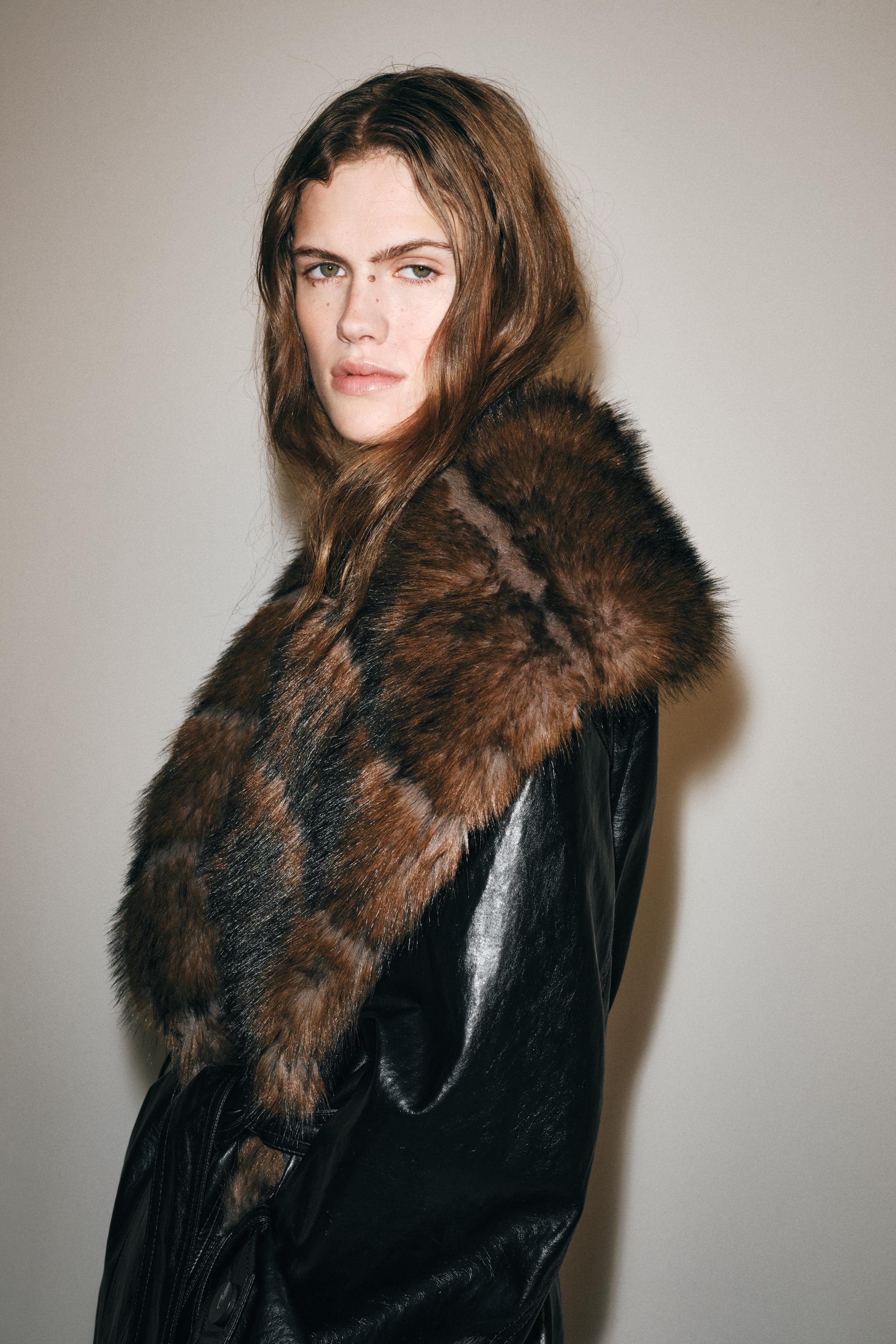 ZW COLLECTION FAUX LEATHER TRENCH COAT