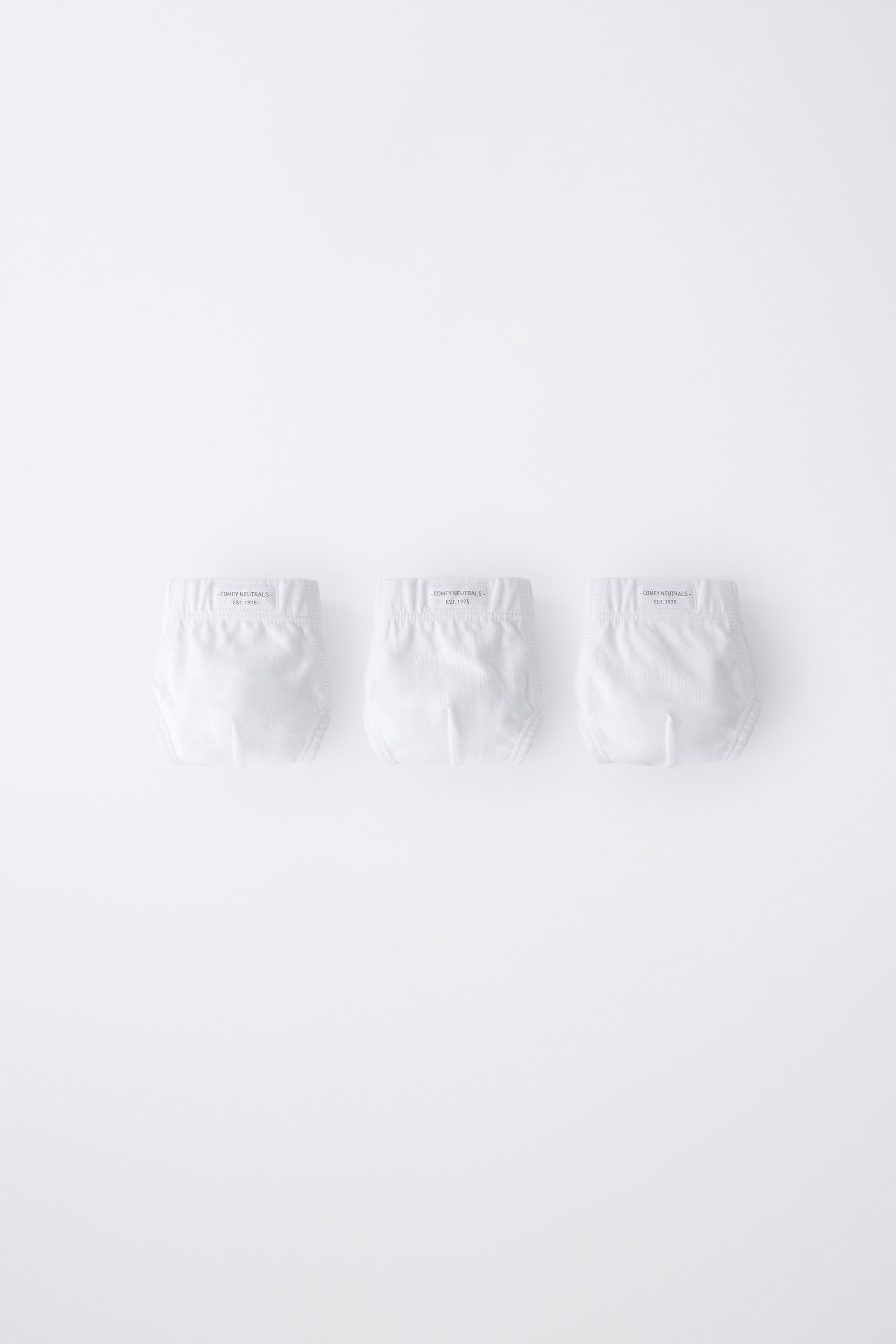 1 1/2-6 YEARS/ THREE-PACK OF PLAIN UNDERWEAR WITH LABEL — White