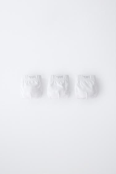1 1/2-6 YEARS/ PACK OF THREE PLAIN BRIEFS WITH LABEL - White by Zara