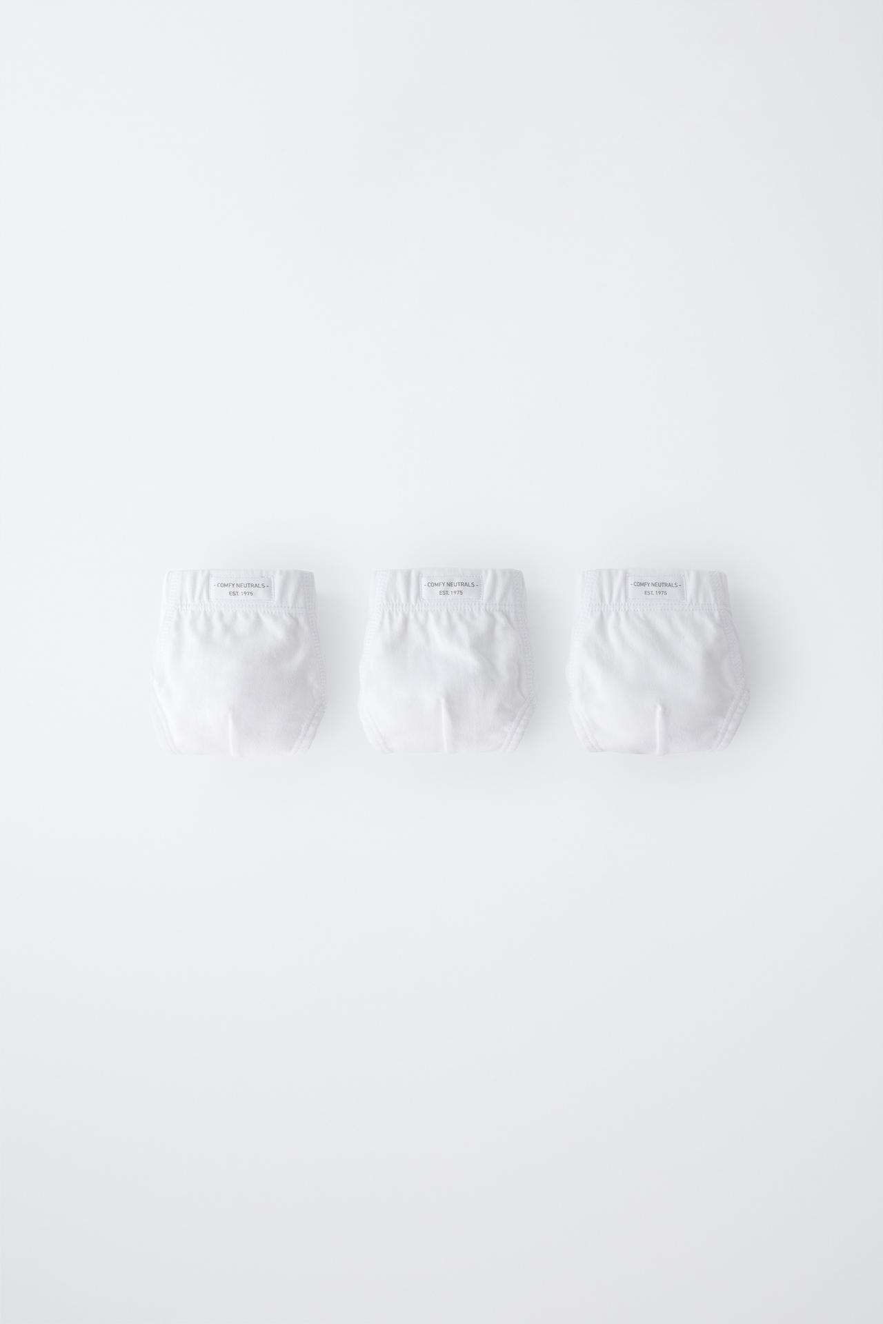 1 1/2-6 YEARS/ THREE-PACK OF PLAIN UNDERWEAR WITH LABEL — White