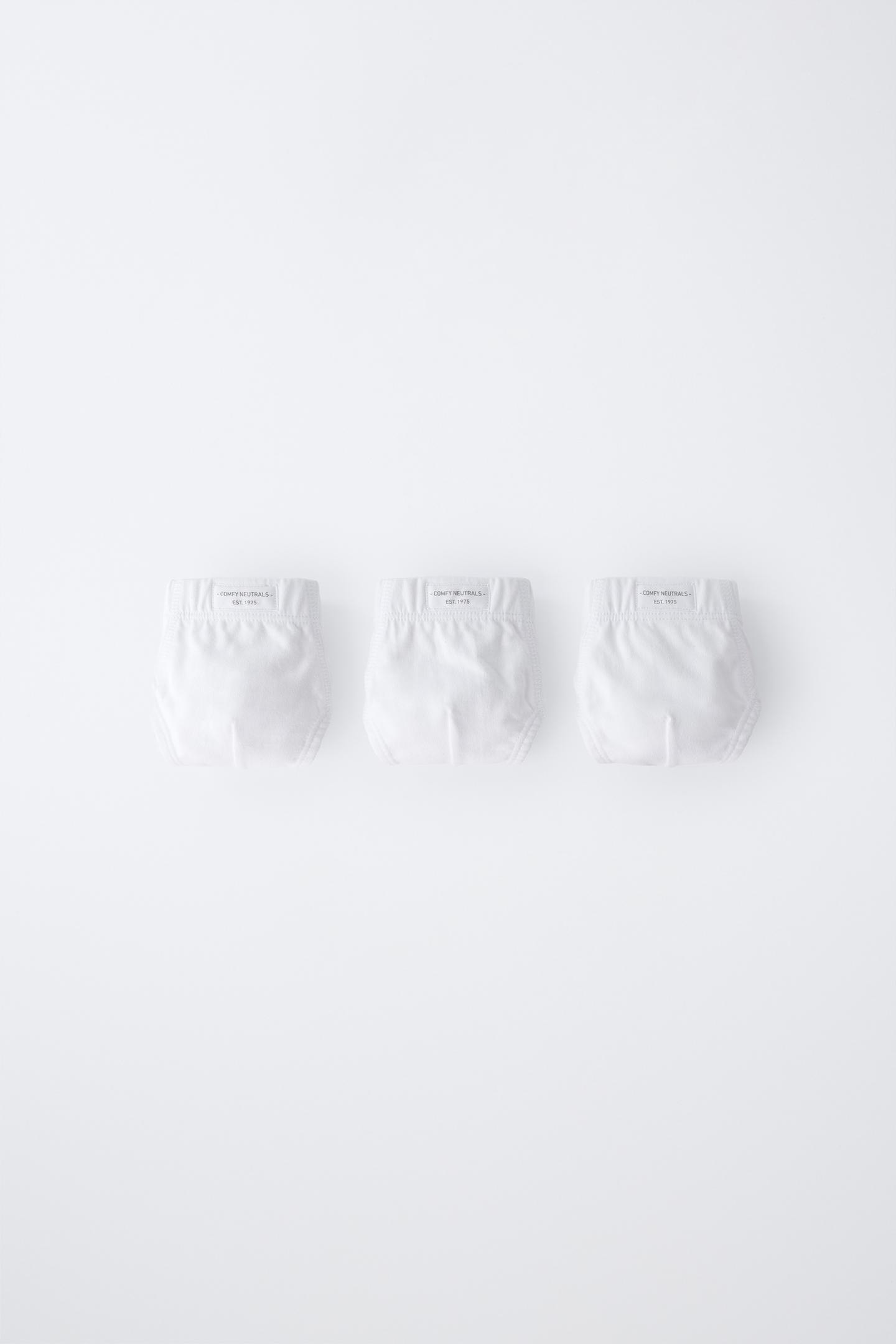 Трусы Label для детей, 3 шт. — Zara, цвет: Белый — фото 1