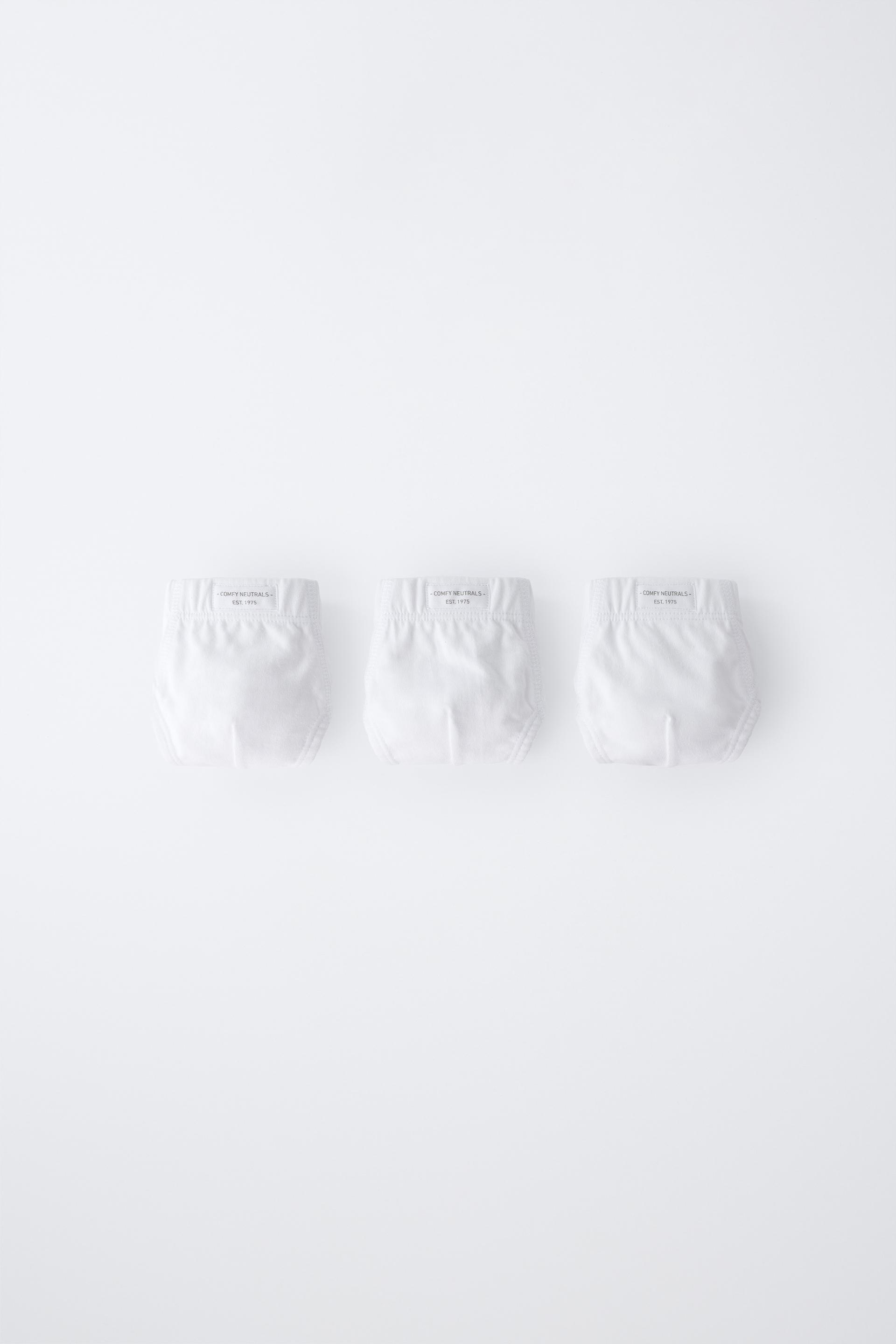 1 1/2-6 Years/ Pack Of Three Plain Briefs With Label