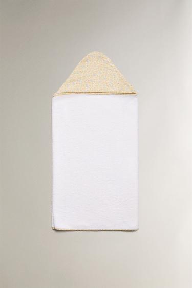 SERVIETTE DE BAIN CAPUCHE BÉBÉ PASSEPOIL FLEUR - Crème de Zara - Image 4