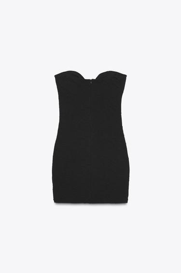VESTIDO CORTO FLORES - Negro de Zara