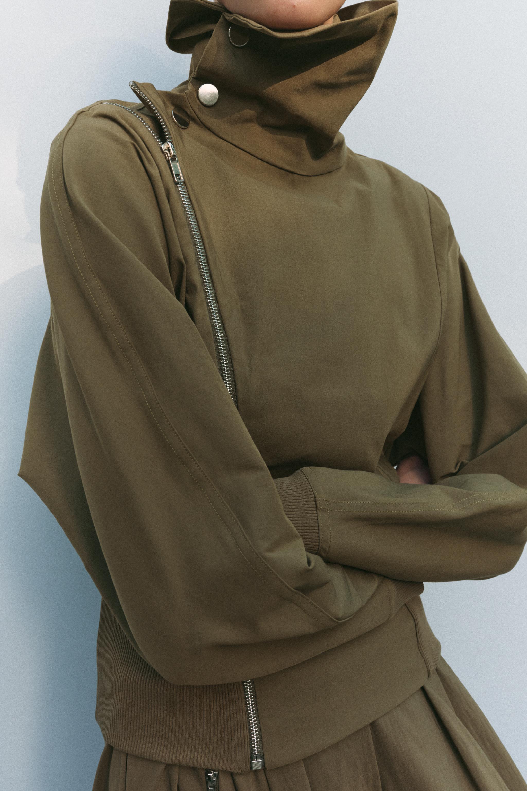 ZARA ハイネックカーディガン 1165/220 ハイネックカーディガン - カーキ | ZARA Japan / 日本