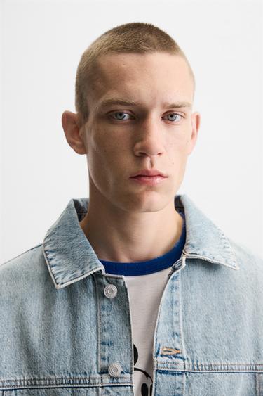 CAZADORA DENIM BÁSICA - Azul claro de Zara
