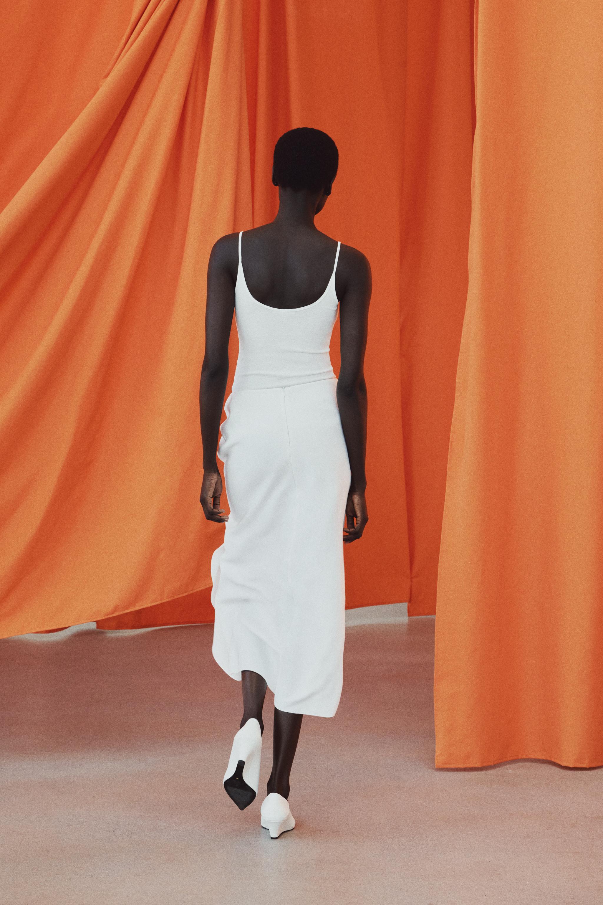 ZW COLLECTION RUFFLED MIDI SKIRT